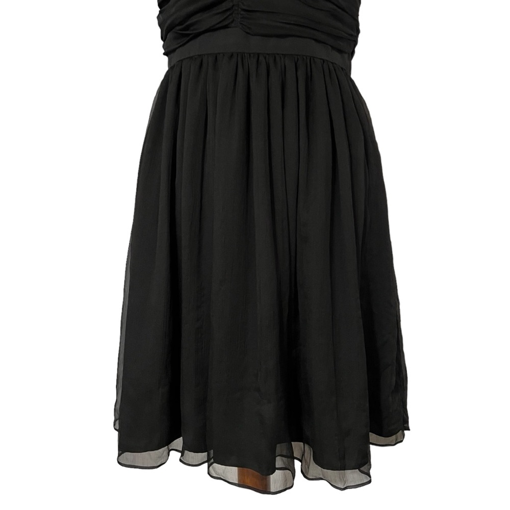 Sandro Ruffled Silk-Chiffon Mini Dress in Black - Picture 8 of 11